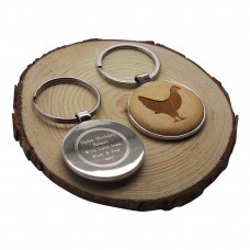 Chicken Keeper Wood & Silver Personalised Keyring Chicken Keeper Wood & Silver Personalised Keyring